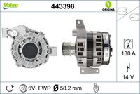 VALEO 443398 - Alternador - VALEO ORIGINS NEW OE TECHNOLOGY