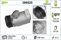 VALEO 399525 - Compresor, aire acondicionado - VALEO CORE-FLEX