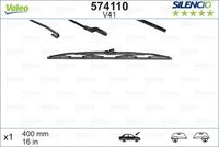 VALEO 574110 - Lado de montaje: lado del conductor<br>Adaptador de ajuste: A<br>Tipo de sujeción: sujeción por gancho<br>Vehículo con dirección a la izquierda / derecha: para vehíc. dirección a la derecha<br>Longitud [mm]: 550<br>Cantidad: 1<br>