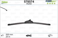 VALEO 578574 - Lado de montaje: lado del conductor<br>Tipo de escobilla: Escobillas con arco<br>Cantidad: 1<br>Longitud [mm]: 550<br>Longitud [pulgada]: 22<br>Adaptador de ajuste: A<br>Styling: con spoiler<br>Tipo de escobilla: Escobilla limpiaparabrisas c/ advertencia óptica de desgaste<br>