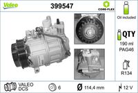 VALEO 399547 - Compresor, aire acondicionado - VALEO CORE-FLEX