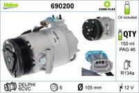 VALEO 690200 - Compresor, aire acondicionado - VALEO CORE-FLEX