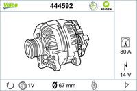 VALEO 444592 - Alternador - VALEO RE-GEN REMANUFACTURED