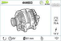 VALEO 444603 - Alternador - VALEO RE-GEN REMANUFACTURED