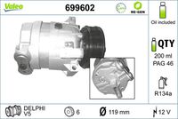 VALEO 699602 - Compresor, aire acondicionado