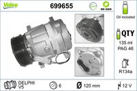 VALEO 699655 - Compresor, aire acondicionado - VALEO RE-GEN REMANUFACTURED