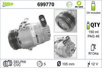 VALEO 699770 - Compresor, aire acondicionado - VALEO RE-GEN REMANUFACTURED