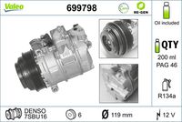 VALEO 699798 - Compresor, aire acondicionado - VALEO RE-GEN REMANUFACTURED