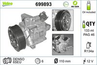 VALEO 699893 - Compresor, aire acondicionado - VALEO RE-GEN REMANUFACTURED