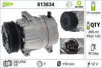 VALEO 813634 - Compresor, aire acondicionado - VALEO RE-GEN REMANUFACTURED