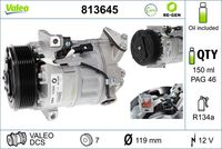 VALEO 813645 - Compresor, aire acondicionado - VALEO RE-GEN REMANUFACTURED