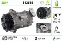 VALEO 813685 - Compresor, aire acondicionado - VALEO RE-GEN REMANUFACTURED