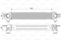 VALEO 818545 - Clase de caja de cambios: Caja de cambios manual<br>Tipo de refrigeración: refrigerado por aire<br>Material aletas refrigeradoras: Aluminio<br>Tipo radiador: Aletas refrigeración soldadas<br>Ø entrada [mm]: 45<br>Ø salida [mm]: 45<br>Longitud de red [mm]: 540<br>Material depósitos de agua (radiador): Plástico<br>Profundidad de red [mm]: 64<br>Ancho de red [mm]: 82<br>Restricción de fabricante: Alternativ<br>Restricción de fabricante: Behr<br>Restricción de fabricante: PrascoSelection<br>