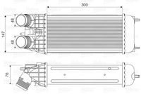 VALEO 818547 - Tipo radiador: Aletas refrigeración soldadas<br>Tipo de refrigeración: refrigerado por aire<br>Material aletas refrigeradoras: Aluminio<br>Ancho de red [mm]: 147<br>Longitud de red [mm]: 300<br>Ø entrada [mm]: 48<br>Ø salida [mm]: 48<br>Material depósitos de agua (radiador): Plástico<br>Profundidad de red [mm]: 80<br>Restricción de fabricante: Alternativ<br>Restricción de fabricante: Behr<br>Restricción de fabricante: PrascoSelection<br>