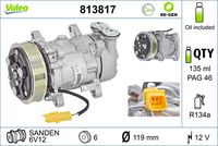 VALEO 813817 - Compresor, aire acondicionado