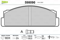 VALEO 598090 - Juego de pastillas de freno
