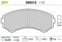 VALEO 598515 - Juego de pastillas de freno