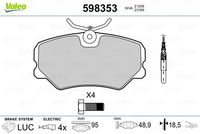 VALEO 598353 - Juego de pastillas de freno