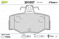 TRW GDB3168 - Lado de montaje: Eje trasero<br>País producción vehículo: Gran Bretaña<br>Restricción de fabricante: TRW<br>Altura [mm]: 57,1<br>Ancho [mm]: 82,2<br>Espesor [mm]: 15,6<br>Contacto avisador de desgaste: no preparado para indicador de desgaste<br>Artículo complementario/Información complementaria: con accesorios<br>Artículo complementario / información complementaria 2: con tornillos pinza freno<br>Homologación: E9 90R 01708/010<br>SVHC: No hay información disponible, diríjase al fabricante.<br>