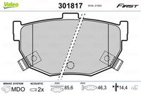 TRW GDB3635 - Lado de montaje: Eje trasero<br>año construcción desde: 05/2006<br>Restricción de fabricante: MANDO<br>Contacto avisador de desgaste: con avisador acústico de desgaste<br>Altura [mm]: 46,5<br>Ancho [mm]: 85,3<br>Espesor [mm]: 14<br>SVHC: No hay información disponible, diríjase al fabricante.<br>