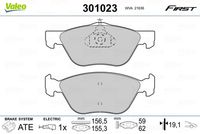 VAICO V240069 - Lado de montaje: Eje delantero<br>Restricción de fabricante: ATE<br>Contacto avisador de desgaste: con contacto avisador de desgaste<br>Homologación: E1 90R 01024/405<br>Espesor [mm]: 19<br>Longitud contacto de aviso [mm]: 215<br>Número de indicadores de desgaste [por eje]: 1<br>Longitud 1 [mm]: 156,4<br>Longitud 2 [mm]: 155,1<br>Altura 1 [mm]: 58,9<br>Altura 2 [mm]: 61,6<br>Nº art. de accesorio recomendado: PFK302<br>SVHC: No hay información disponible, diríjase al fabricante.<br>