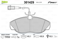 VAICO V424117 - Carga útil [kg]: 1800<br>Altura [mm]: 69,3<br>Artículo complementario/Información complementaria: con accesorios<br>Sistema de frenos: BREMBO<br>Longitud contacto de aviso [mm]: 155<br>Espesor [mm]: 19,3<br>Ancho [mm]: 164,8<br>Contacto avisador de desgaste: con contacto avisador de desgaste<br>Lado de montaje: Eje delantero<br>Artículo complementario / información complementaria 2: con tornillos pinza freno<br>Peso [kg]: 2,645<br>