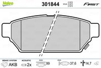 TRW GDB3046 - Lado de montaje: Eje trasero<br>Dinámica de frenado / conducción: para vehículos con ABS<br>Restricción de fabricante: AKEBONO<br>Contacto avisador de desgaste: con avisador acústico de desgaste<br>Homologación: E1 90R 01025/001<br>Altura [mm]: 37,5<br>Ancho [mm]: 98,9<br>Espesor [mm]: 15<br>