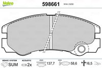 VALEO 598661 - Juego de pastillas de freno