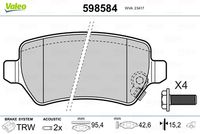 VALEO 598584 - Juego de pastillas de freno