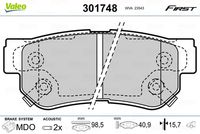 VAICO V408011 - Lado de montaje: Eje trasero<br>Equipamiento de vehículo: para vehículos sin freno de estacionamiento electrónico<br>Restricción de fabricante: TRW<br>Ancho [mm]: 95,4<br>Altura [mm]: 42,7<br>Espesor [mm]: 15<br>Contacto avisador de desgaste: con avisador acústico de desgaste<br>Homologación: E990R-01120/553ExtI<br>SVHC: No hay información disponible, diríjase al fabricante.<br>