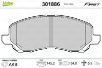 VAICO V220793 - Lado de montaje: Eje trasero<br>Dinámica de frenado / conducción: para vehículos con ABS<br>Restricción de fabricante: AKEBONO<br>Longitud 1 [mm]: 85,5<br>Longitud 2 [mm]: 106<br>Altura 1 [mm]: 40<br>Altura 2 [mm]: 35,5<br>Espesor [mm]: 15,5<br>Contacto avisador de desgaste: no preparado para indicador de desgaste<br>Artículo complementario/Información complementaria: con accesorios<br>Homologación: E9 90R - 01120/838<br>