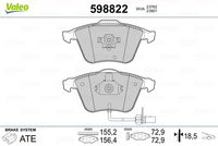 VALEO 598822 - Juego de pastillas de freno