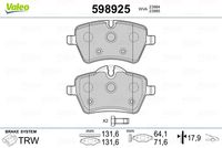 VALEO 598925 - Juego de pastillas de freno