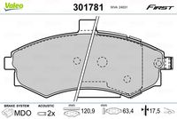 TRW GDB3431 - Lado de montaje: Eje delantero<br>Restricción de fabricante: MANDO<br>Ancho [mm]: 137<br>Altura [mm]: 63,4<br>Espesor [mm]: 18,2<br>Contacto avisador de desgaste: con avisador acústico de desgaste<br>Artículo complementario/Información complementaria: con accesorios<br>Homologación: E2 90R - 01124/020<br>