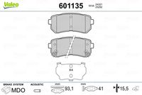 VALEO 601135 - Juego de pastillas de freno