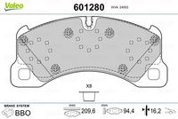 VALEO 601280 - Juego de pastillas de freno