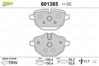 VALEO 601385 - Juego de pastillas de freno