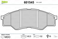 VALEO 601545 - Juego de pastillas de freno