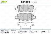 VALEO 601009 - Juego de pastillas de freno