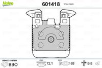 VALEO 601418 - Juego de pastillas de freno