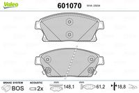 VALEO 601070 - Juego de pastillas de freno