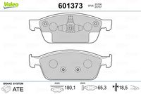 VALEO 601373 - año construcción desde: 10/2013<br>año construcción hasta: 09/2015<br>Lado de montaje: Eje delantero<br>Sistema de frenos: TEVES<br>Ancho [mm]: 156<br>Altura [mm]: 62,8<br>Espesor [mm]: 18,1<br>Ancho 2 [mm]: 156<br>Altura 2 [mm]: 67,3<br>Espesor/grosor 2 [mm]: 17,6<br>Número de WVA: 23440<br>Número de WVA: 23441<br>Contacto avisador de desgaste: excl. contacto de avisador de desgaste<br>Artículo complementario / información complementaria 2: sin chapa antichirridos<br>Homologación: ECE-R90<br>Peso [kg]: 1,872<br>