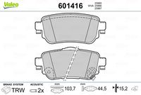 VALEO 601416 - Juego de pastillas de freno