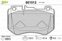 VALEO 601512 - Juego de pastillas de freno