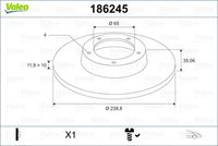 VALEO 186245 - Disco de freno