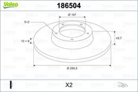 VALEO 186504 - Disco de freno