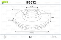 VALEO 186532 - Disco de freno