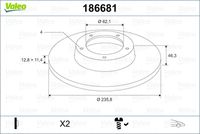 VALEO 186681 - Disco de freno