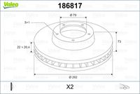 VALEO 186817 - Disco de freno