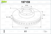 VALEO 197159 - Disco de freno